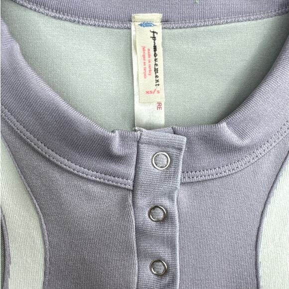 New Free People Movement Free Kick Crop Henley Muscle Tank Women's Size XS - Picture 6 of 8